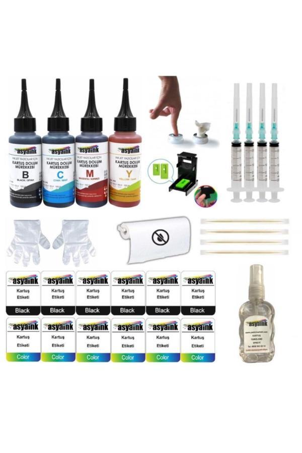 HP Deskjet 3785 Uyumlu Kartuş Dolum Seti 4X100ML HP 652 - Image 1