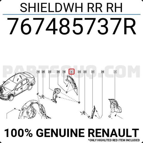 Clio Symbol Çamurluk Davlumbazı Arka Sağ 2012- Oem No (767485737R) - Image 1