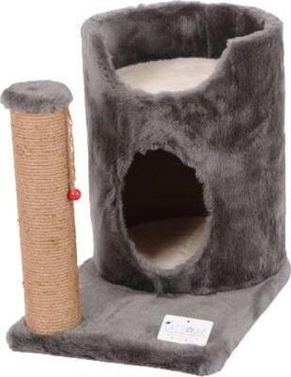Cat Hause S04 Oval Yuvalı Kedi Tırmalama Evi Gri 47 Cm - Image 1