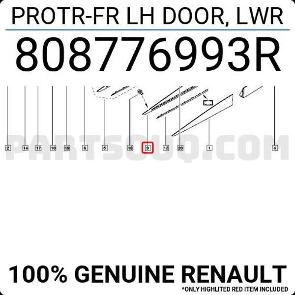 Clio Ön Kapı Bandı Çıta Delikli Sol Hatchback 2012- Oem No (808776993R) - Image 1