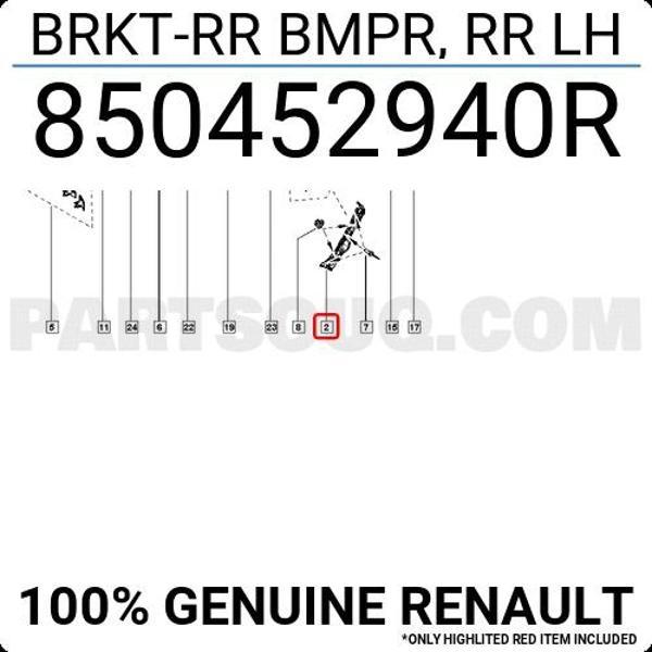 Clio Symbol Arka Tampon Braketi Sol 2017- Oem No (850452940R) - Image 1