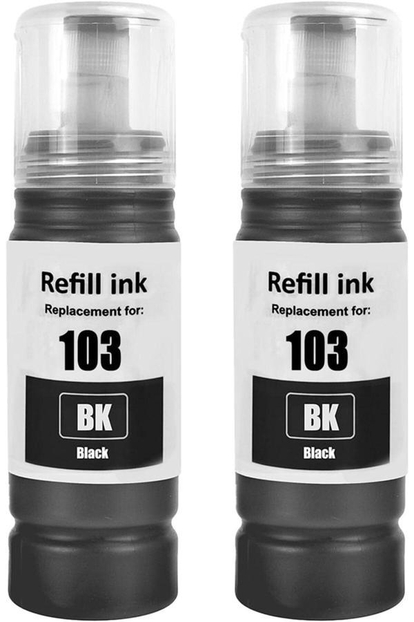 103 L1110, L1210, L1250, L3110, L3111, L3150, L3151 Uyumlu Siyah Muadil Mürekkep 70ml 2 ADET - Image 1