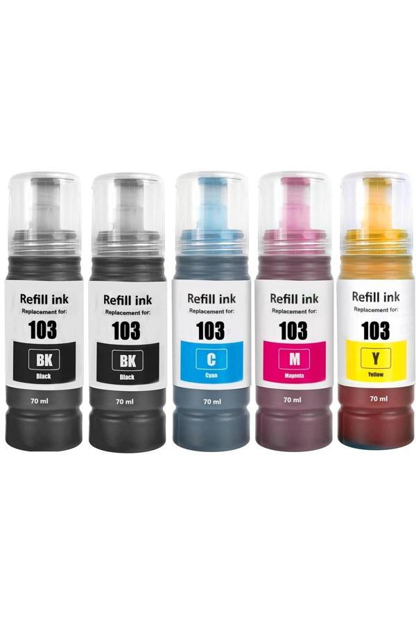 103 Mürekkep Muadil L3110/l3111/l3150/l3151/l4150/l6190 yazıcı uyumlu Epson 103 4 Renk Set +1 siyah - Image 1