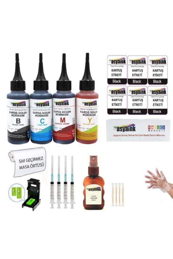 Hp Deskjet F2235 / F2238 Muadil Kartuş Dolum Seti 4x100ml 4 Renk - Image 1
