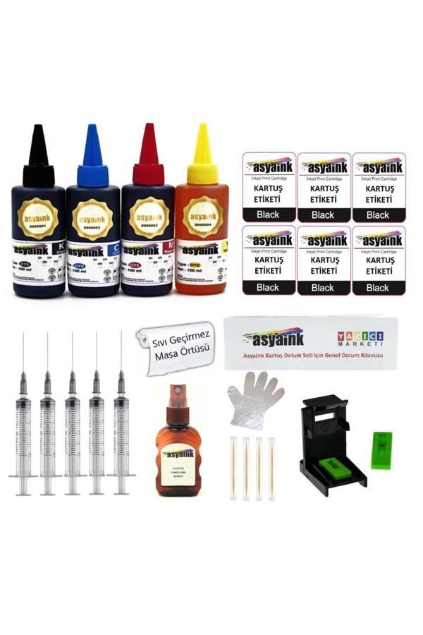 Hp Deskjet 1510 Yazıcı Uyumlu Kartuş Dolum Seti 4x100ml - Image 1