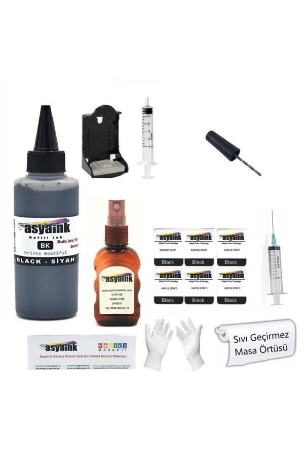 Canon E404, E464 Uyumlu Siyah Kartuş Dolum Seti - Image 1