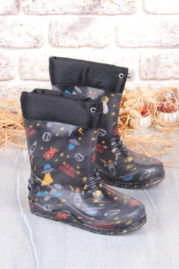 Fort 7061 Siyah Füze İçi Peluşlu Su Geçirmez Erkek Çocuk Kar Yağmur Çizmesi - Image 1