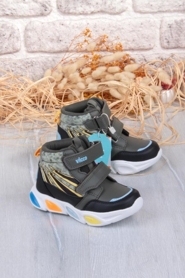 Vicco 946.B25K.420 David Haki Rahat Hafif Işıklı Erkek Çocuk Bot - Image 1