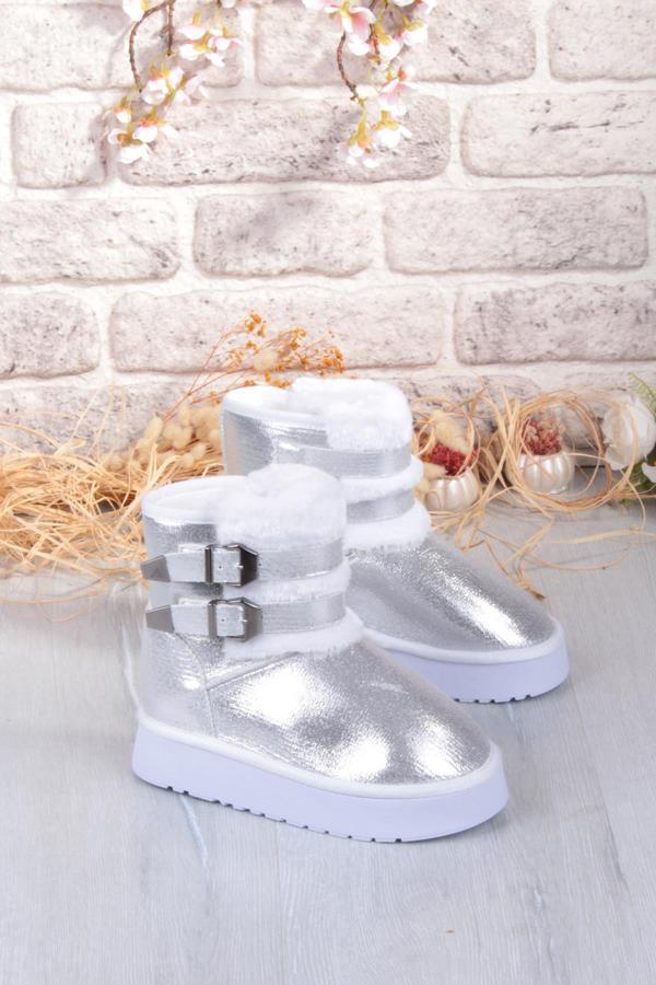 Fort Nurela Simli Süet İçi Kürklü Tüy Ve Toka Detaylı Anne Kız Kısa Kadın Bot - Image 1