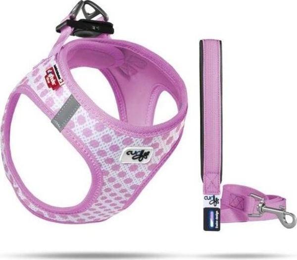 Curli Vest Air-Mesh Köpek Göğüs Tasması Pembe Puantiye Xxxsmall 26-30 Cm - Image 1