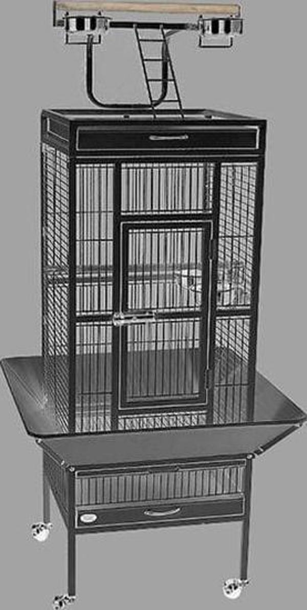Dayang Ayaklı Papağan Kafesi Siyah 45.7x45.7x156 Cm - Image 1