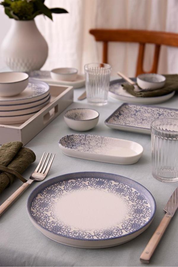 Kütahya Porselen Bone Nordic 15 Parça 6 Kişilik Kahvaltı Takımı Mavi - Image 1