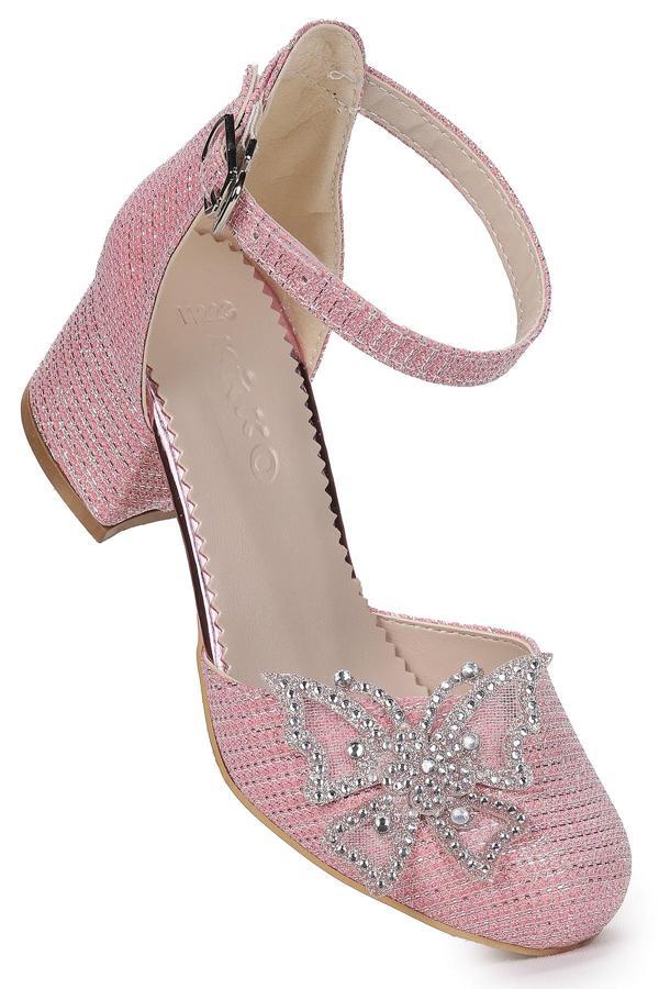  Zete Kum Simli Kız Çocuk 4 Cm Topuklu Abiye Ayakkabı - Image 1