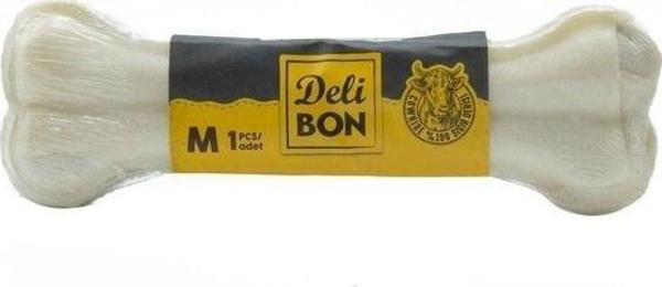 Delibon Deri Pres Vakumlu Kemik Köpek Ödülü Beyaz 15 Cm 1 Adet - Image 1