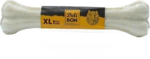 Delibon Deri Pres Vakumlu Kemik Köpek Ödülü Beyaz 27 Cm 1 Adet - Image 1