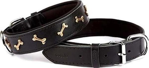 Doggie Comfort Deri Kemik Süslü Köpek Boyun Tasması Large Siyah 3.5x52-60 Cm - Image 1