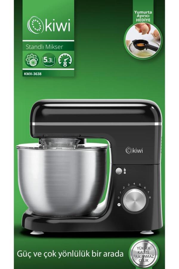 Kiwi Kmx-3638 Hamur Yoğurma & Stand Mikser 5,3 Lt 1300w Mutfak Şefi Siyah - Image 1