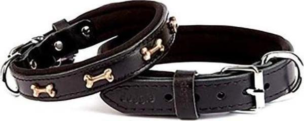 Doggie Comfort Deri Kemik Süslü Köpek Boyun Tasması Medium Siyah 2.5x37-45 Cm - Image 1