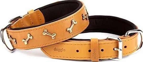 Doggie Comfort Deri Kemik Süslü Köpek Boyun Tasması Small Camel 4x47-55 Cm - Image 1