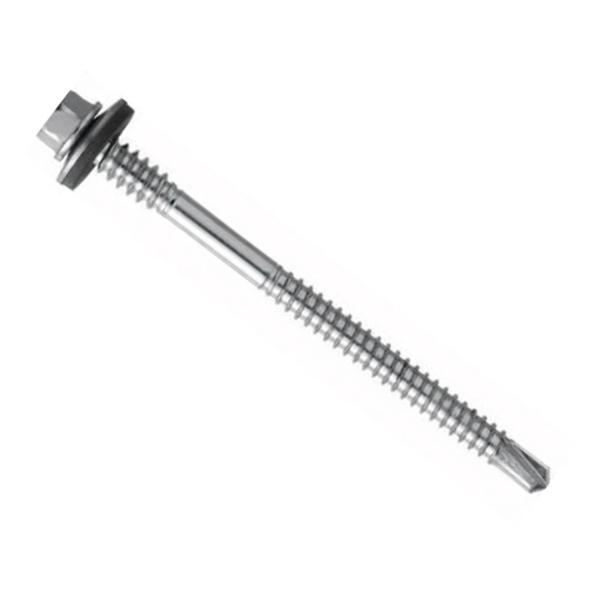 Panel Vidası 5.5X105 6 Deler Pullu Çatı Vidası 20 adet Matkap Uçlu DIN7504K - Image 1