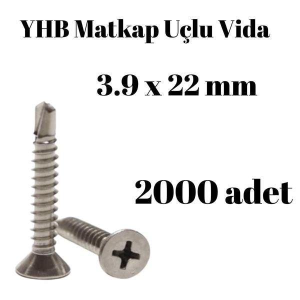 Matkap Uçlu Vida YHB 3,9x22 mm 2000'li Paket - Image 1