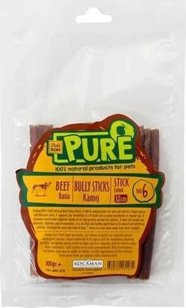 Delibon Kurutulmuş Çubuk Dana Kamış Köpek Ödül Maması 12 Cm 100 Gr - Image 1