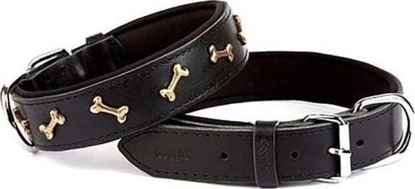 Doggie Comfort Deri Kemik Süslü Köpek Boyun Tasması Small Siyah 4x47-55 Cm - Image 1