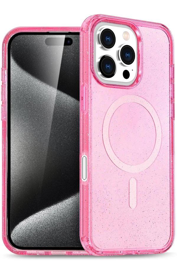 Apple iPhone 16 Pro Star Magsafe Kapak - Pembe-(5796) - Image 1