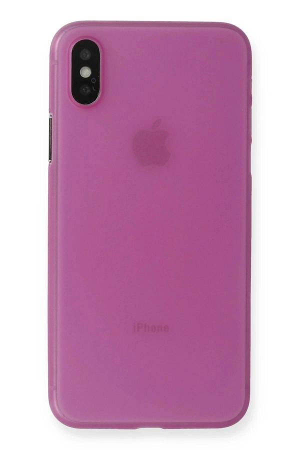 iPhone X Kılıf PP Ultra İnce Kapak - Pembe-(5796) - Image 1