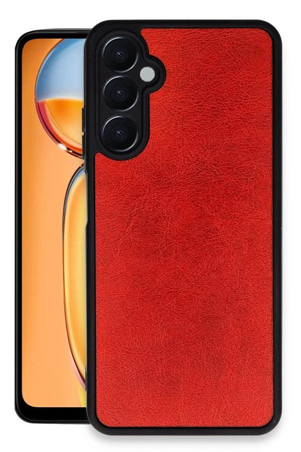 Samsung Galaxy A25 5G Kılıf Aras Deri Kapak - Kırmızı-(5796) - Image 1