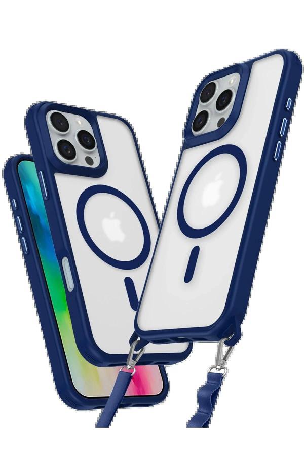 iPhone 16 Pro Max Kılıf Enka Magsafe Silikon Kılıf - Lacivert-(5796) - Image 1