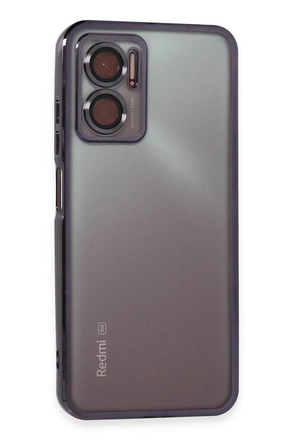 Xiaomi Redmi 10 5G Kılıf Lensli Silikon - Mor-(5796) - Image 1