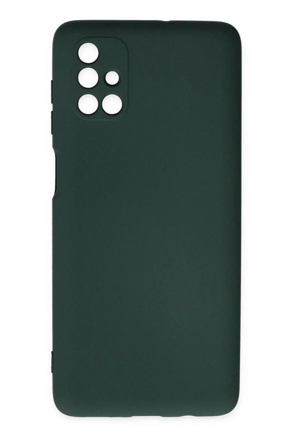 Samsung Galaxy M51 Kılıf Nano içi Kadife Silikon - Koyu Yeşil-(5796) - Image 1