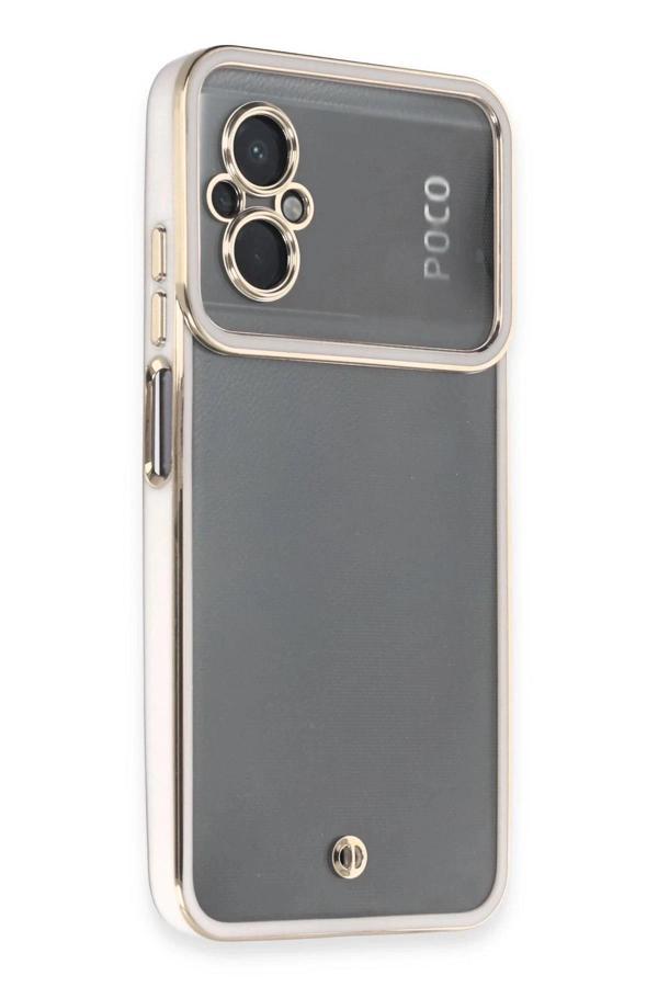 Xiaomi Poco M5 Kılıf Liva Lens Silikon - Beyaz-(5796) - Image 1