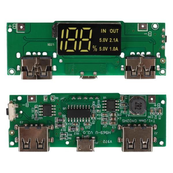 Ayt Weko WK-22851 Lityum Pil Powerbank Şarj Modülü Dijital Ekranlı İki Port 5V-2.4A Powerbank Ekran Çıkış Devre Kartı - Image 1