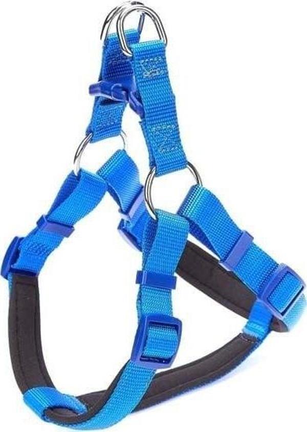 Doggie Comfort Dokuma Ronin Köpek Göğüs Tasması Medium Mavi 2x45-55 Cm - Image 1