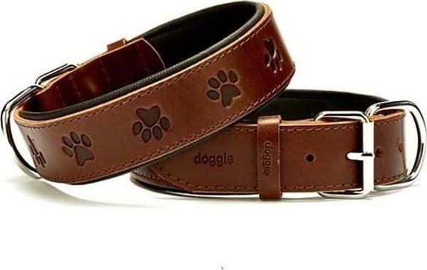 Doggie Comfort Deri Pati Desenli Köpek Boyun Tasması Small Kahverengi 4x47-55 Cm - Image 1