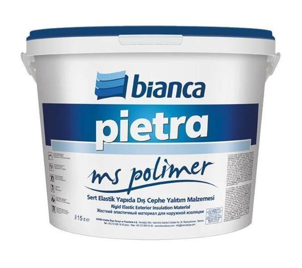 Bianca Pietra Ms Polimer Uv Dirençli Sert Elastik Dış Cephe Yalıtım Malzemesi 7.5 Lt Şeffaf - Image 1