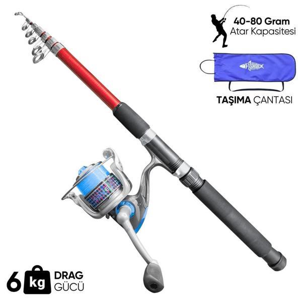 Olta Seti - 300cm Olta Kamışı 40-80GR / 4000'lik Olta Makinesi (XA-Kırmızı) - Taşıma Çantalı - Image 1