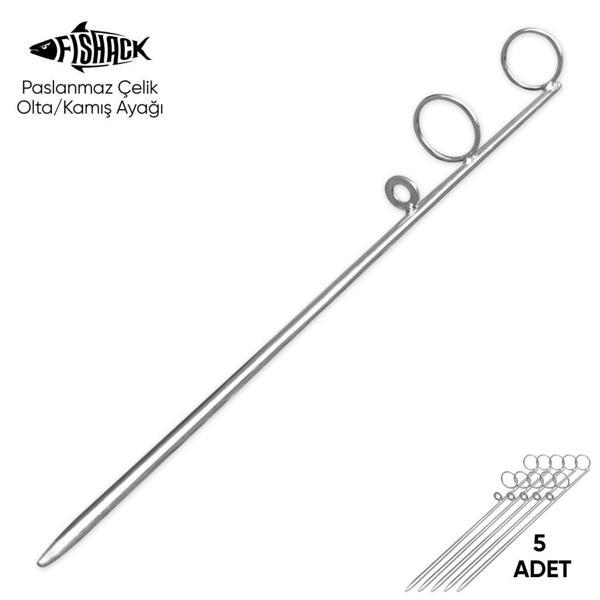 Olta Kamış Ayağı - Paslanmaz Çelik - Fishack - Galvaniz Kaplamalı - 5'li - Image 1