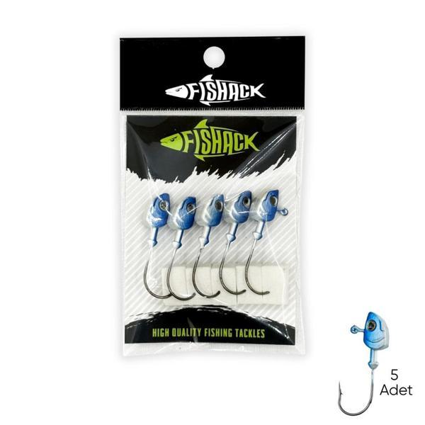 Kurşunlu Jighead Zoka - 8g - Fishack - Mavi Beyaz (XHA11) - 5 Adet - Image 1