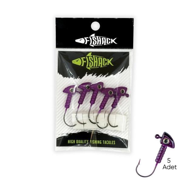 Kurşunlu Jighead Zoka - 7g - Fishack - Mor (XHA06) - 5 Adet - Image 1