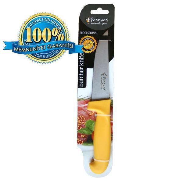 Mutfak Bıçağı - Plastik Ergonomik Sap - No: 6 - Sarı (PNG-1551-6) - Image 1