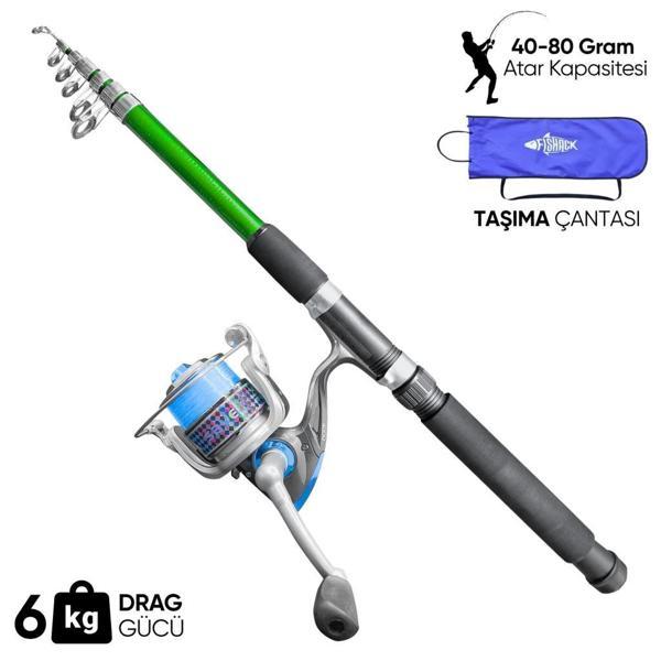 Olta Seti - 300cm Olta Kamışı 40-80GR / 4000'lik Olta Makinesi (XA-Yeşil) - Taşıma Çantalı - Image 1