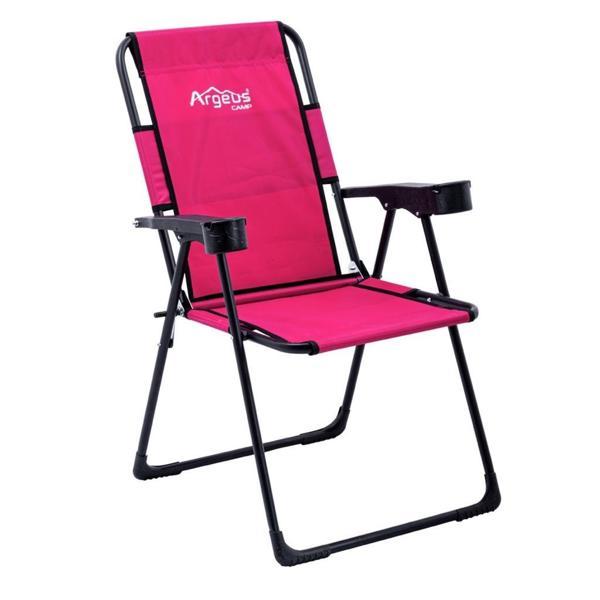 Katlanabilir Kamp Sandalyesi - Rest - Bardaklıklı - Argeus - Pembe - Image 1