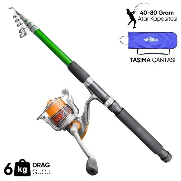 Olta Seti - 300cm Olta Kamışı 40-80GR / 4000'lik Olta Makinesi (XB-Yeşil) - Taşıma Çantalı - Image 1