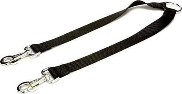 Doggie Dokuma Çift Köpek Gezdirme Tasma Aparatı Medium Siyah 2.5x70-60 Cm - Image 1