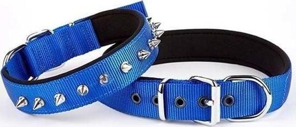 Doggie Comfort Dokuma Çivili Köpek Boyun Tasması Medium Mavi 2.5x37-45 Cm - Image 1