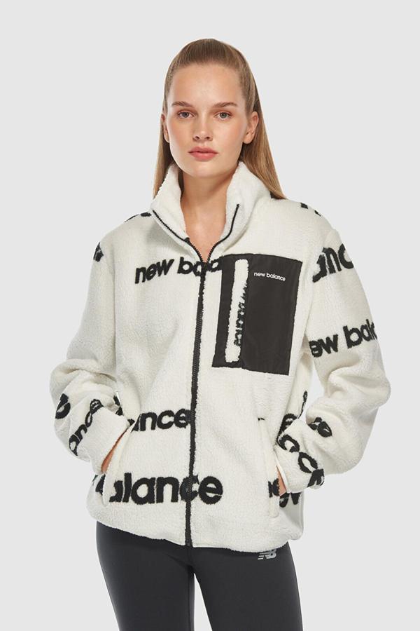 New Balance NB Lifestyle Regular Fit Logolu Dik Yaka Unisex Sweat 0UNC3358WT BEYAZ - Image 1