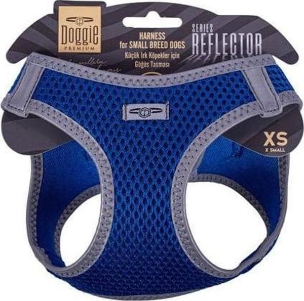 Doggie Havalı Dokuma Reflektör Küçük Irk Köpek Göğüs Tasması Xsmall Mavi 30-34 Cm - Image 1